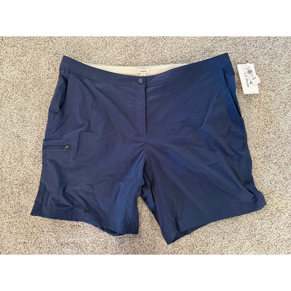 Womens 20W L.L. Bean Slate‎ Blue Comfort Trail Shorts